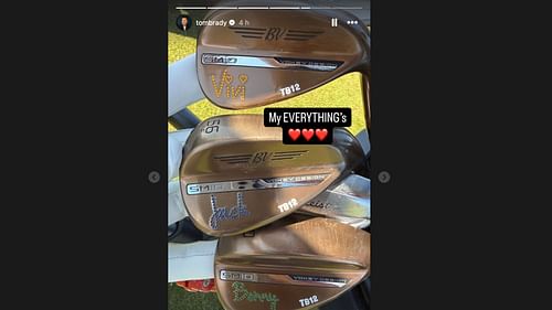 Tom Brady's Instagram Story featured golf gear for his children. (Credits: IG/Tom Brady)