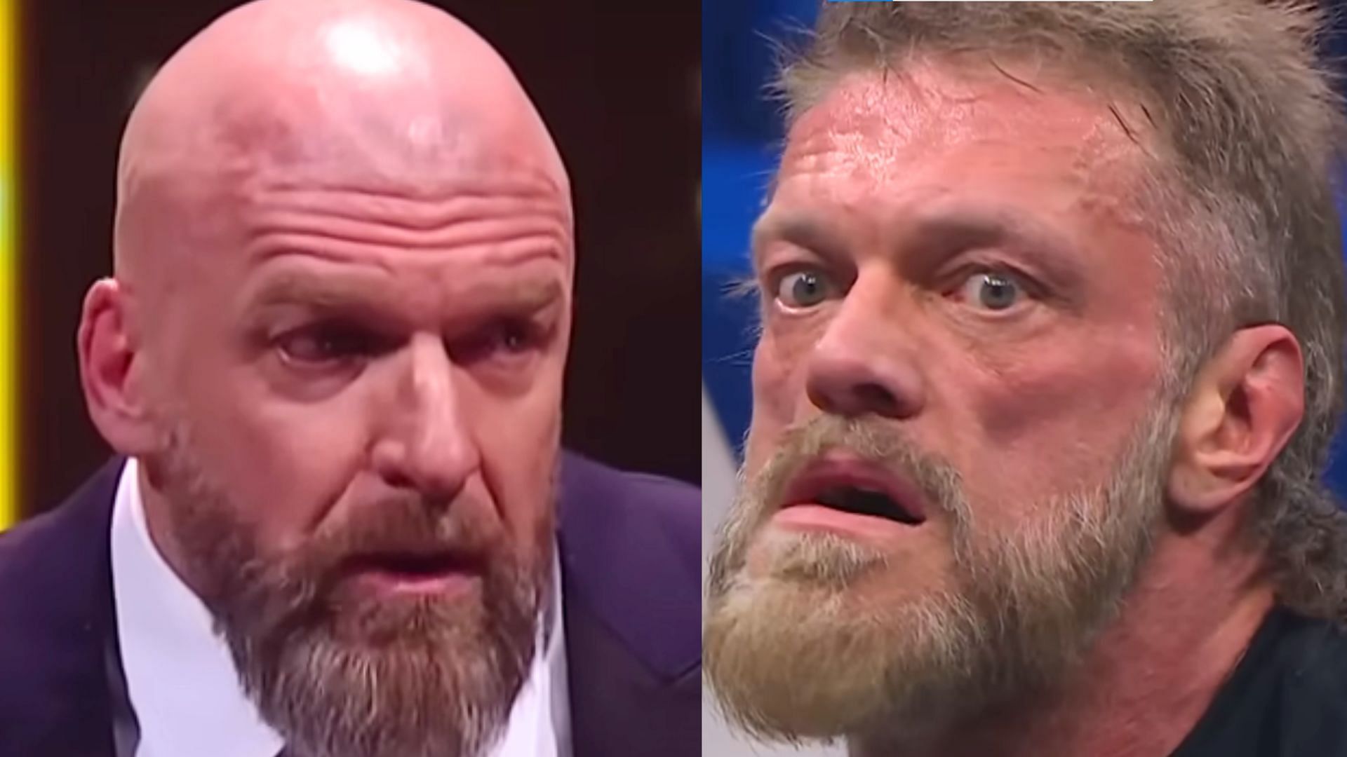 Triple H (Left) and Adam Copeland (Right) (Image via WWE YouTube and AEW YouTube) 