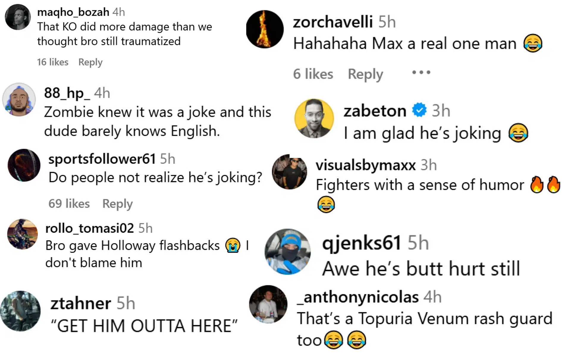 Fan reactions [Screenshots courtesy: @homeoffight on Instagram]