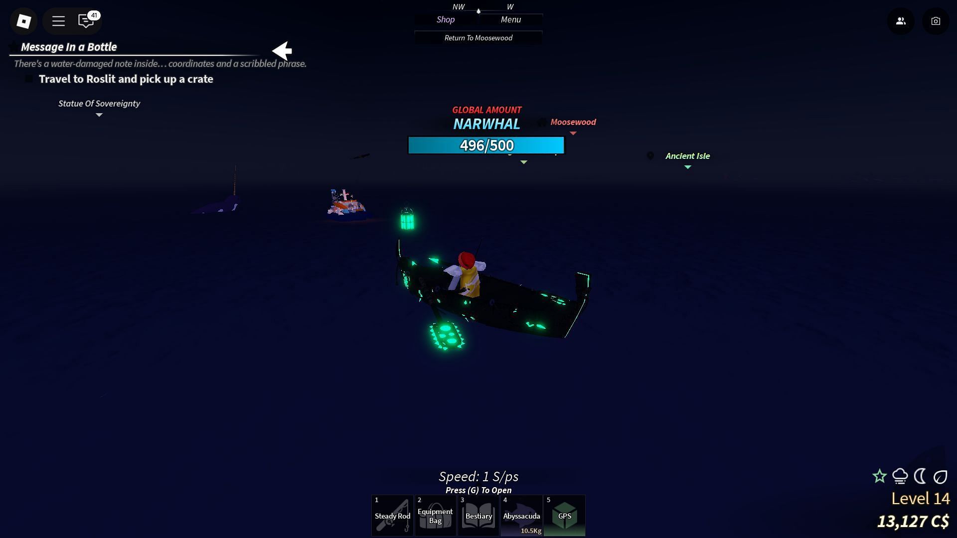 The Apex Fish Hunt for Narwhals (Image via Roblox)