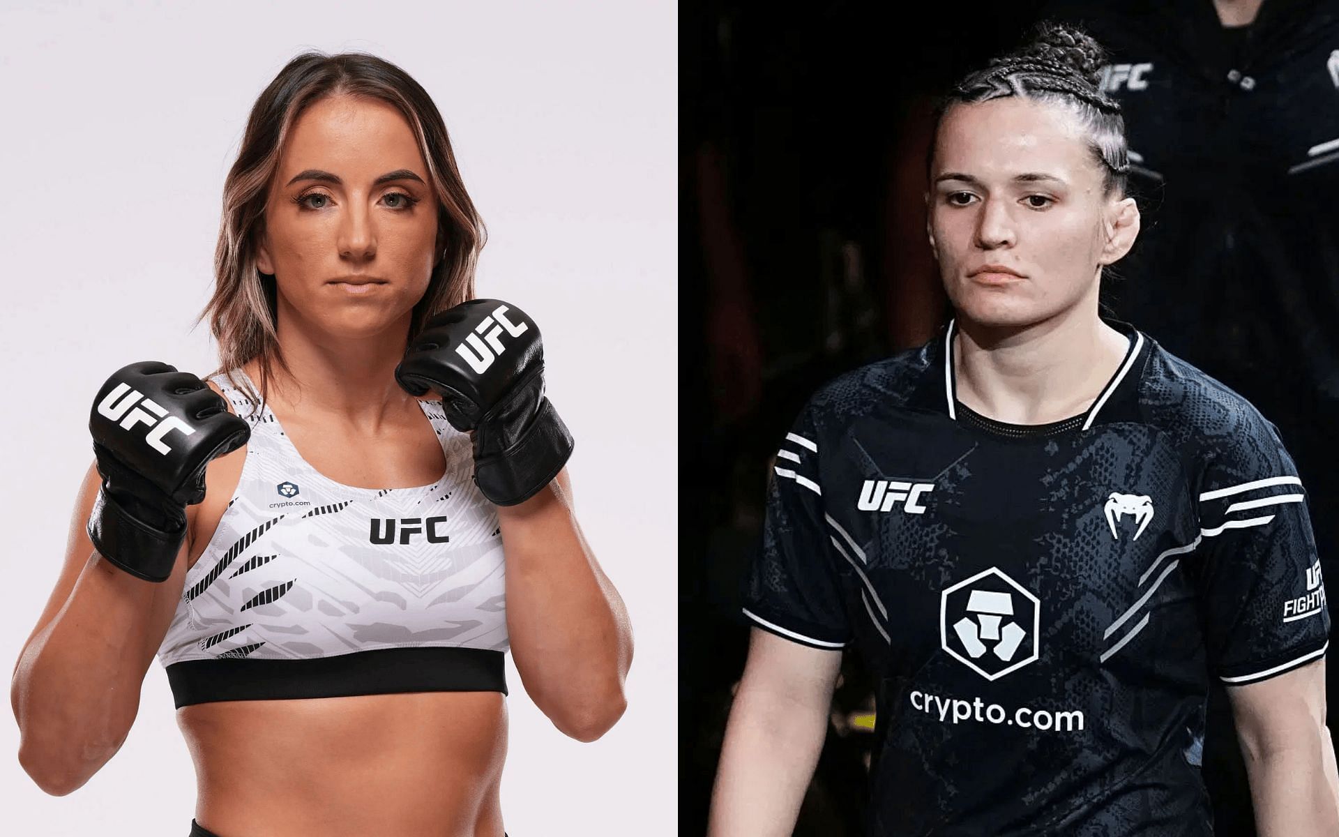 Maycee Barber (left) discusses Erin Blanchfield