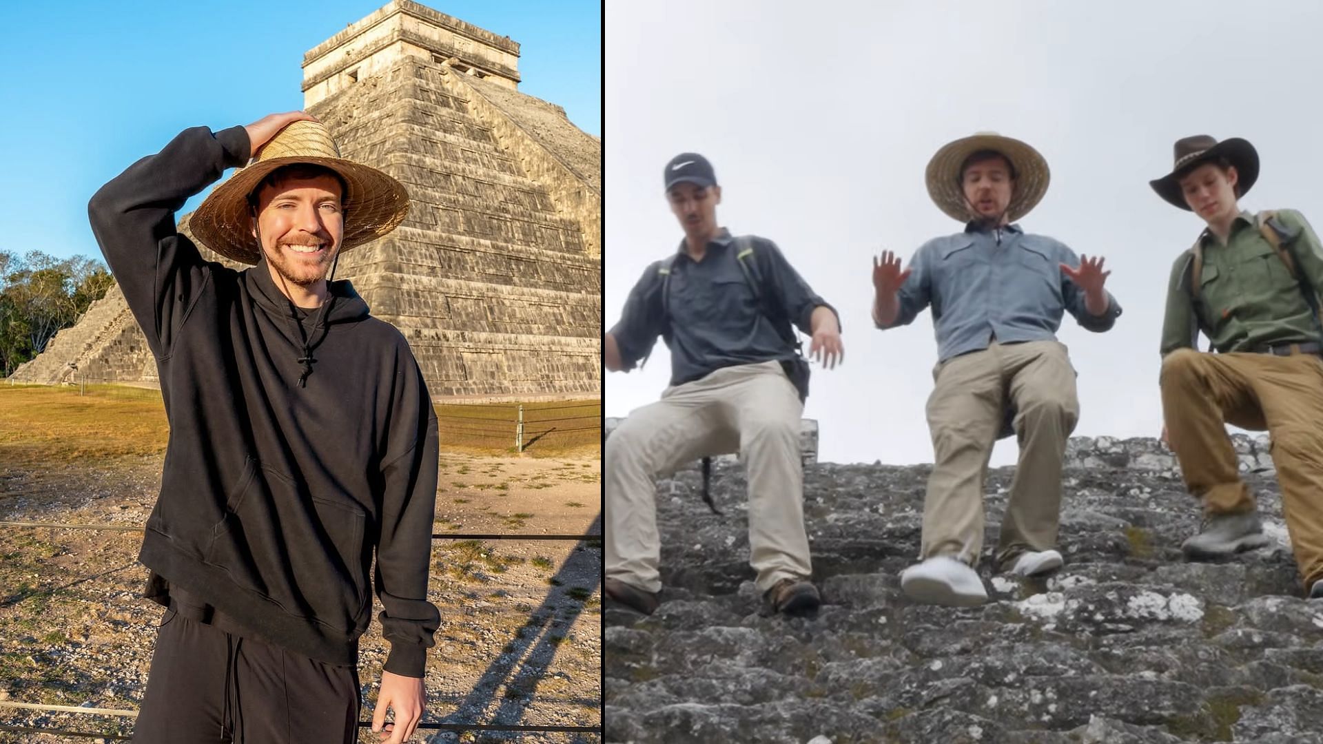 MrBeast issues clarification about the Mayan temple controversy (Image via MrBeast/Instagram, YouTube)