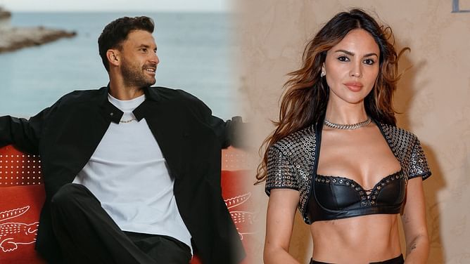 Days after shared kiss at Madrid Open, Grigor Dimitrov drops 4-word reaction to actress Eiza Gonzalez turning up the glamor in Miami appearance