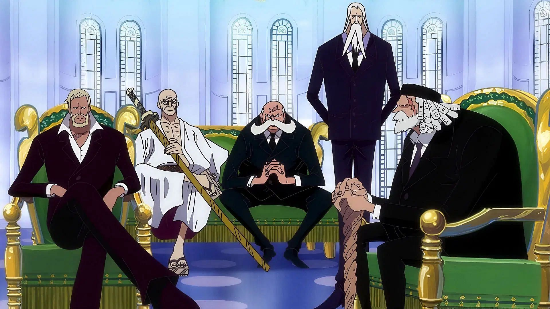 One Piece: Gorosei in the Room of Authority (Image via Toei Animation)