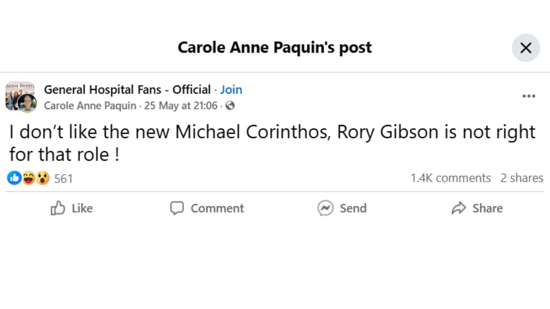 The Original Post by the fan (Image via Facebook/ @)