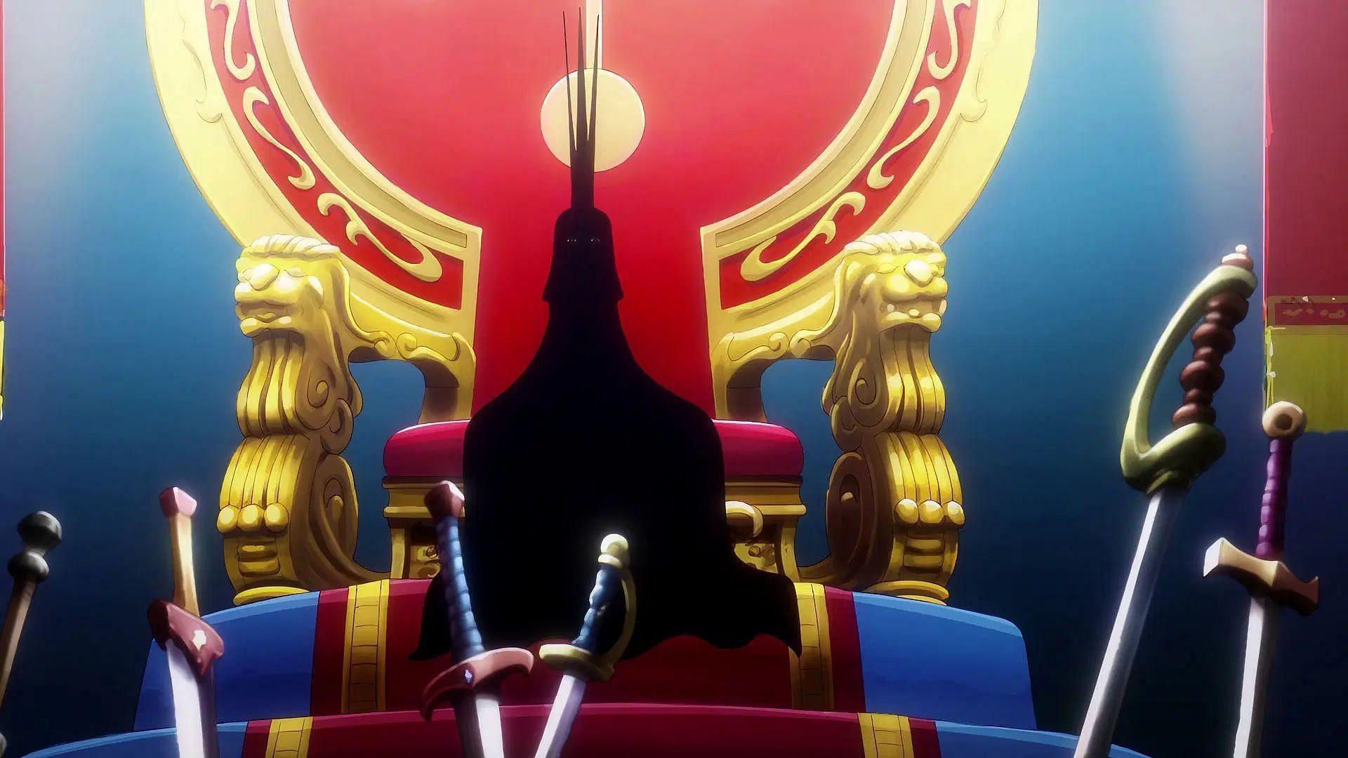 One Piece: Imu sitting on the Empty Throne (Image via Toei Animation)