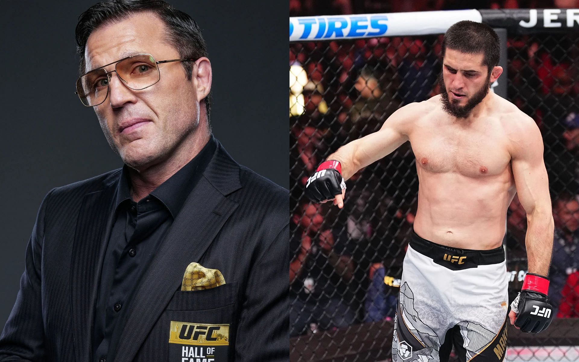 Chael Sonnen (left) fires back at Islam Makhachev (right). [Images courtesy: Getty Images]