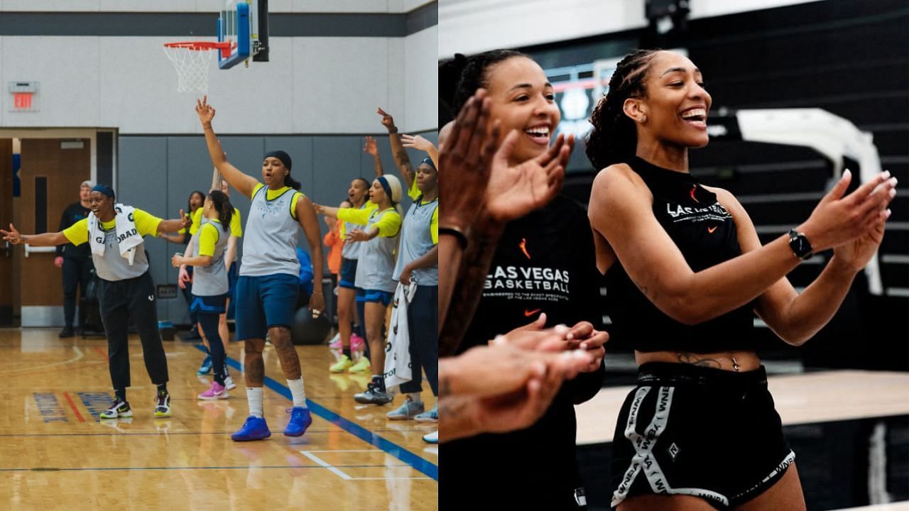 Dallas Wings vs Las Vegas Aces preseason game preview and prediction for May 2 game. [photo: @dallaswings/IG, @lvaces/IG]