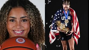 Aaliyah Crump and Jenica Lewis in awe as UConn target Addison Bjorn poses in shiny outfit