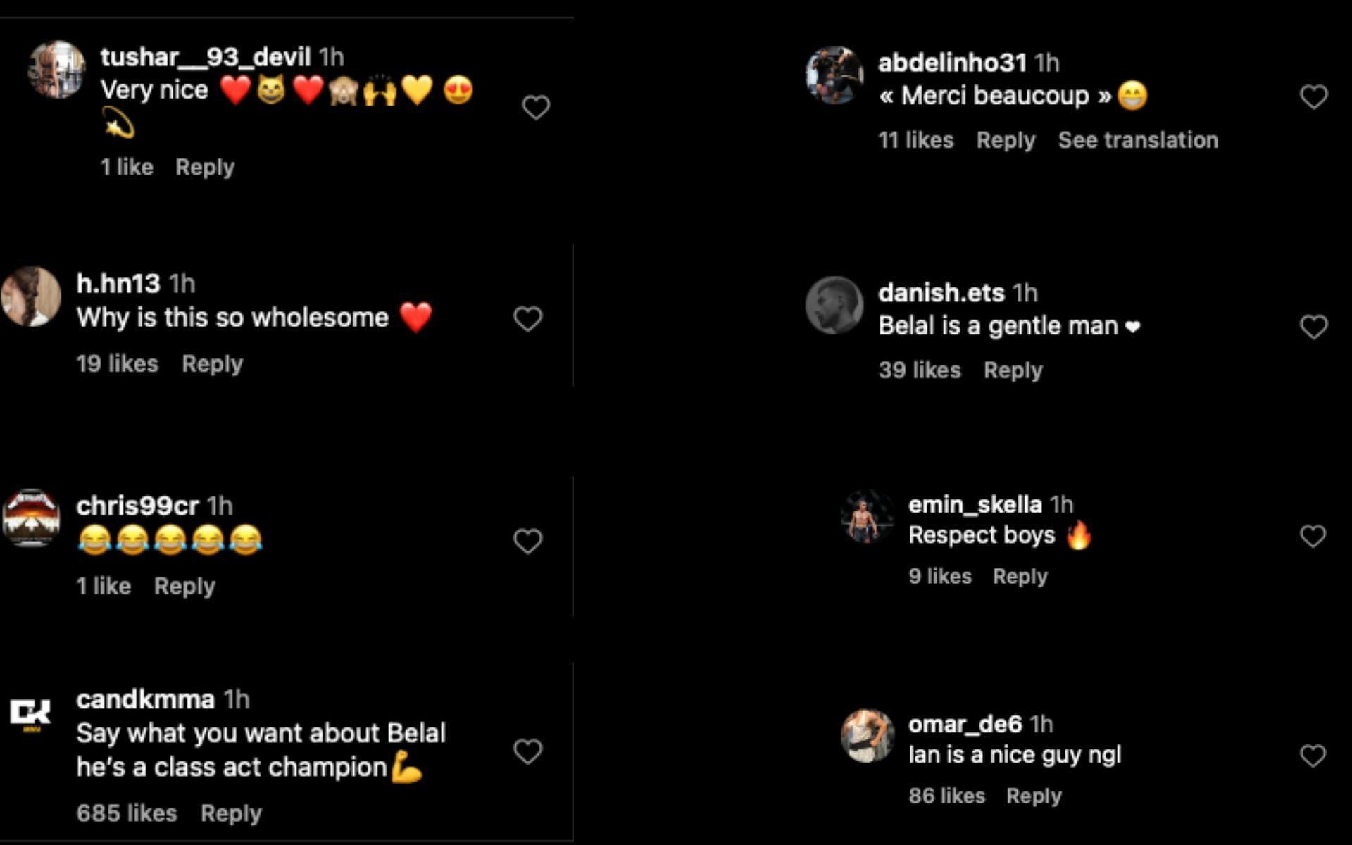 Fan reactions. [Screenshots courtesy: @espnmma on Instagram]