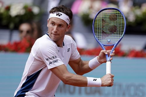 Ruud in action at the Mutua Madrid Open - Source: Getty