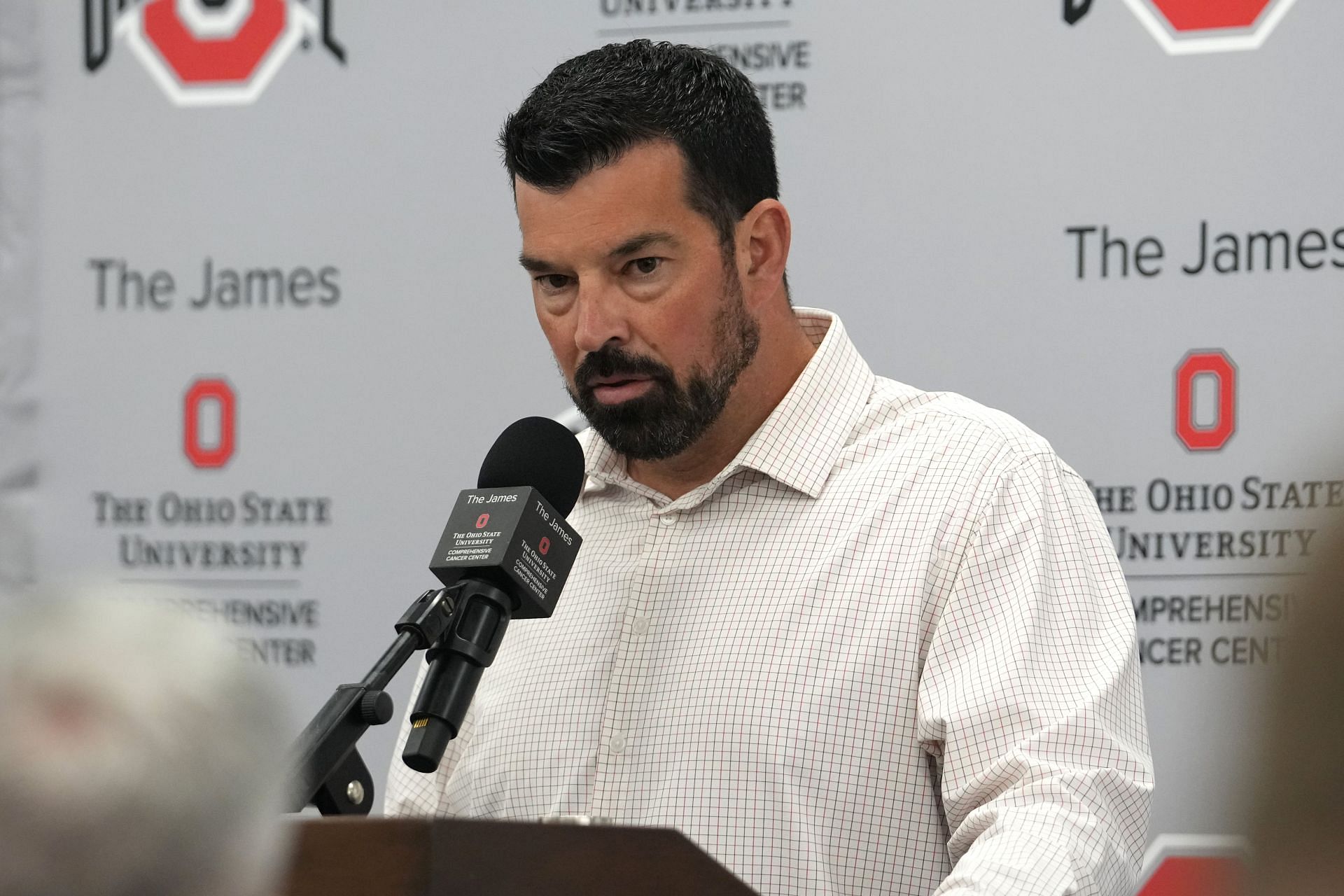 Ohio State Head Coach Ryan Day Hosts Post-NFL Draft Press Conference - Source: Getty