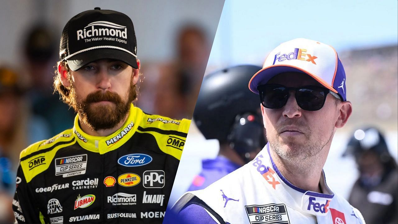 Ryan Blaney and Denny Hamlin at Texas Motor Speedway