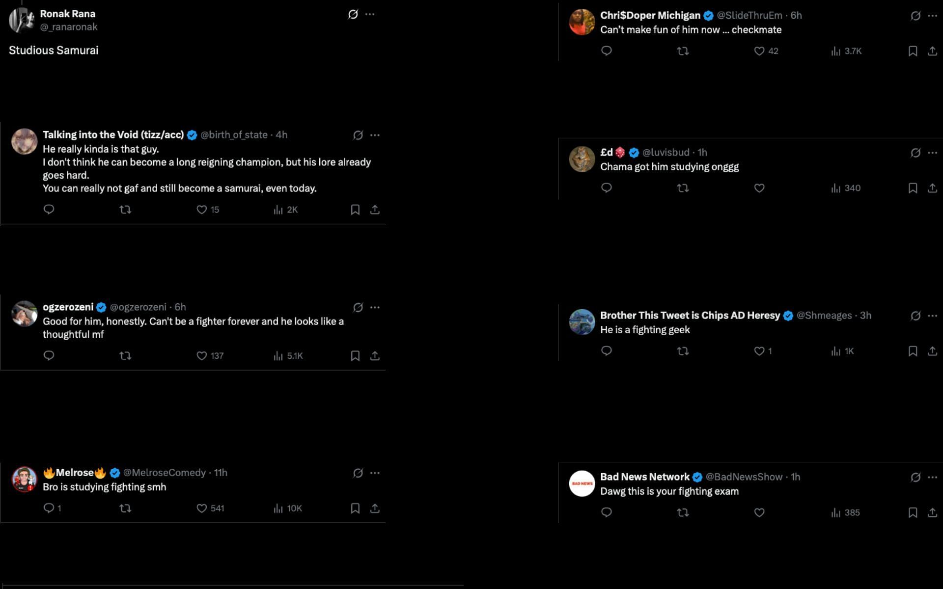 Fan reactions. [Screenshots courtesy: @Home_of_Fight on X]
