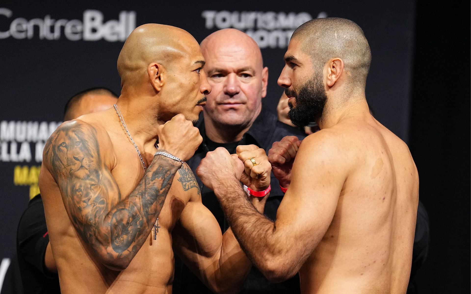 Jose Aldo and Aiemann Zahabi sqaure off. [Image courtesy: Getty]