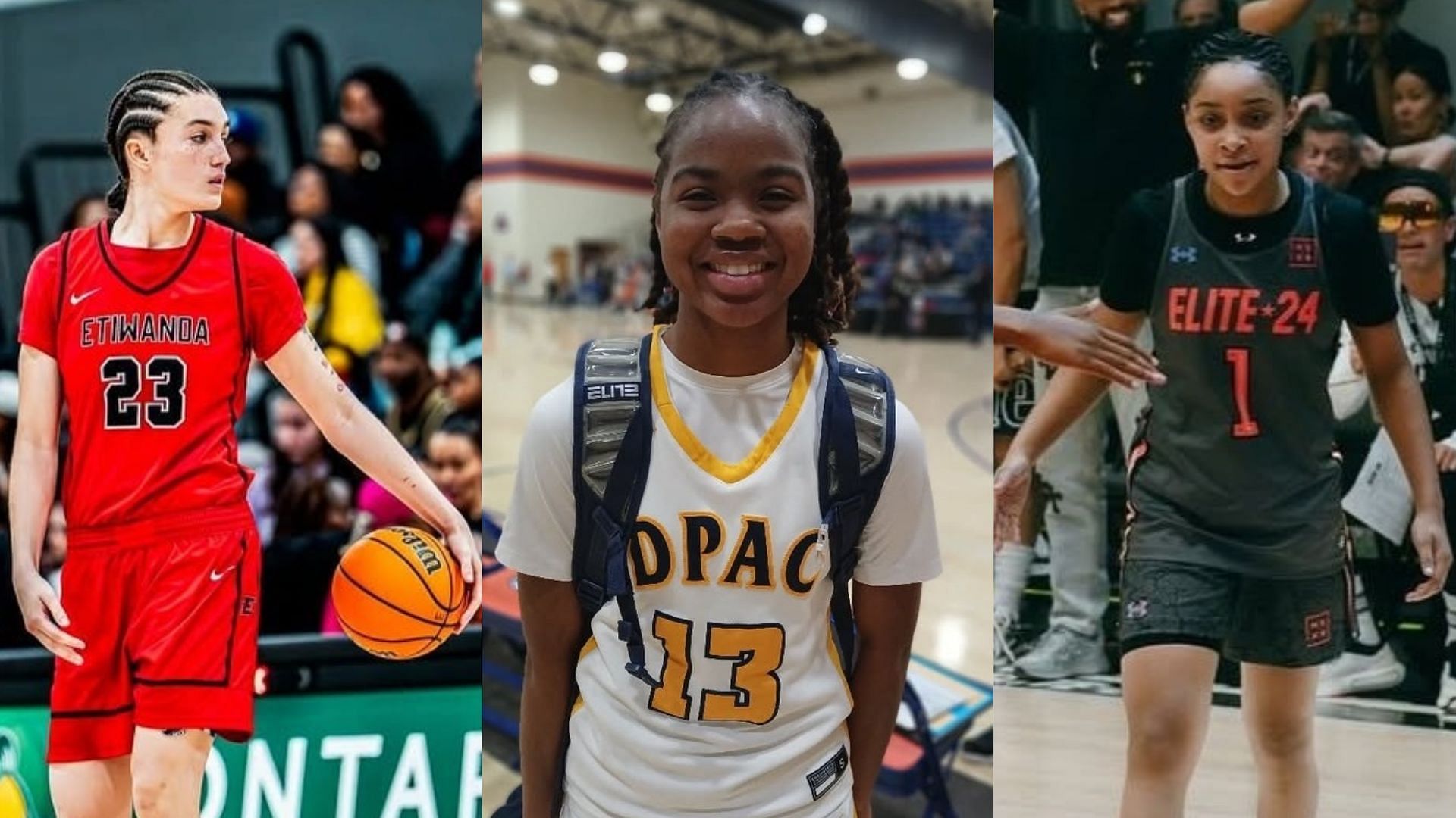 Five-star LSU signee Grace Knox, Class of 2026 prospect Keonni Lewis and Elite Sophomore Kaleena Smith. (Image via Instagram @on3way_gracee, @keonni_lewis2026 and @special.kayyy11)
