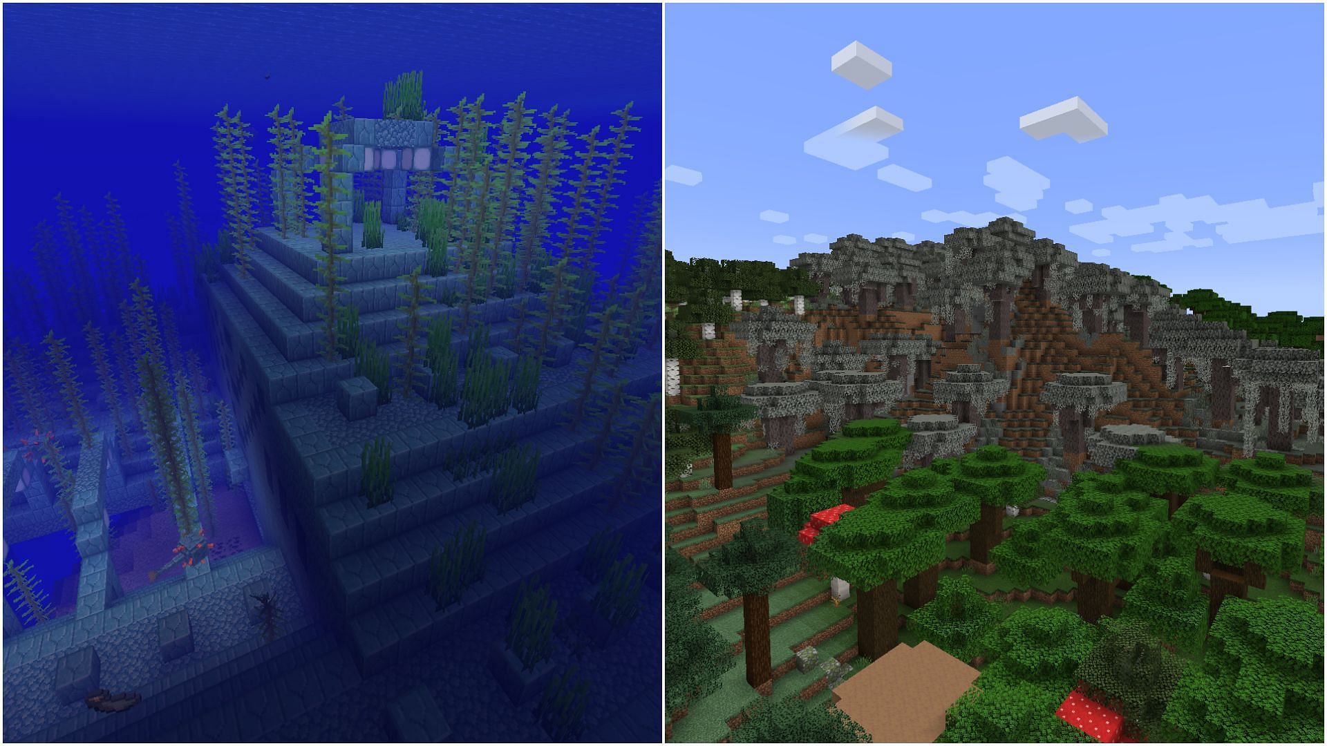 There is a simple way to find and explore every single biome and structure in Minecraft. (Image via Sportskeeda Gaming || Mojang Studios)