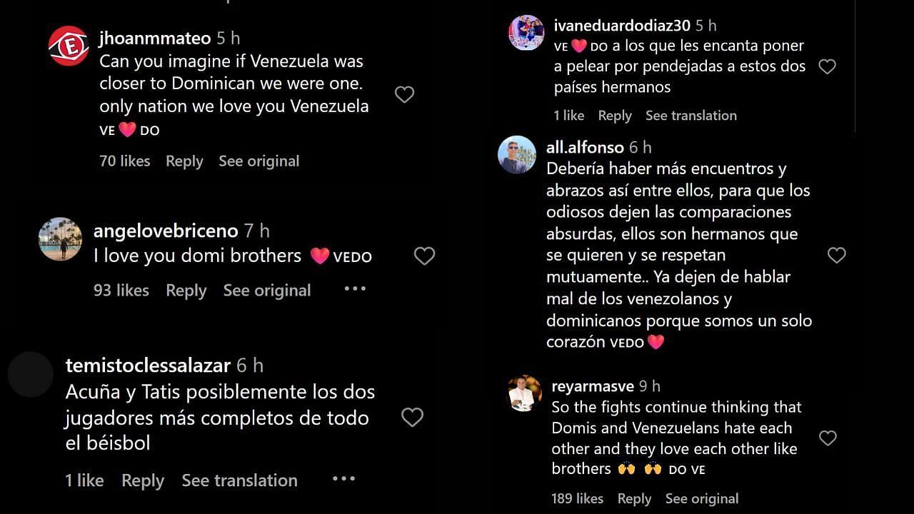 Comentários IG (Crédito: Instagram@mlbespanol)