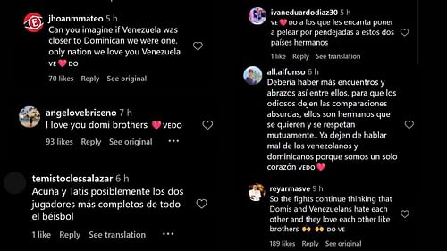 IG comments (Credits: Instagram@mlbespanol)