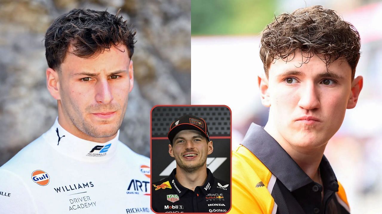 Victor Martins [L] , Max Verstappen [C] and Alex Dunne [R] [Image Source: Getty]