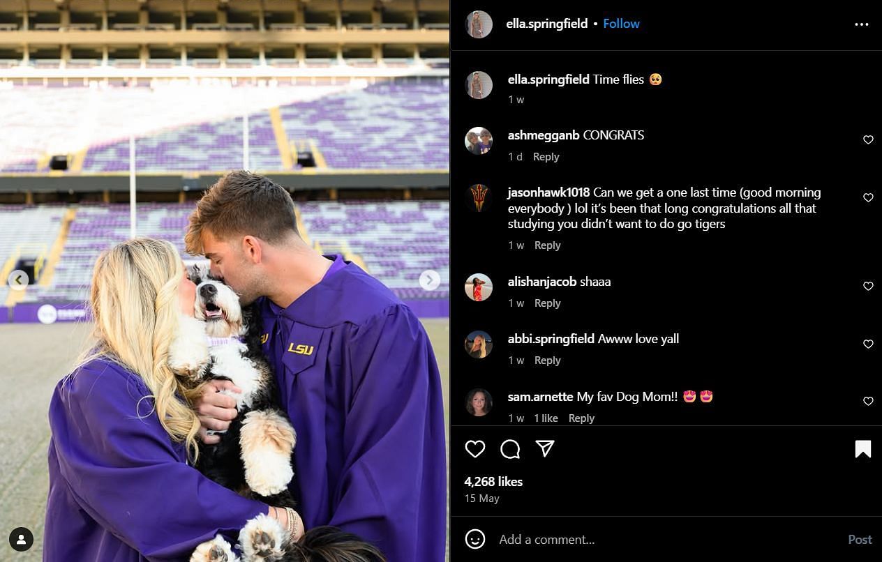 Ella Springfield, Ace and Garrett Nussmeier (Image credit: IG/@ella.springfield)