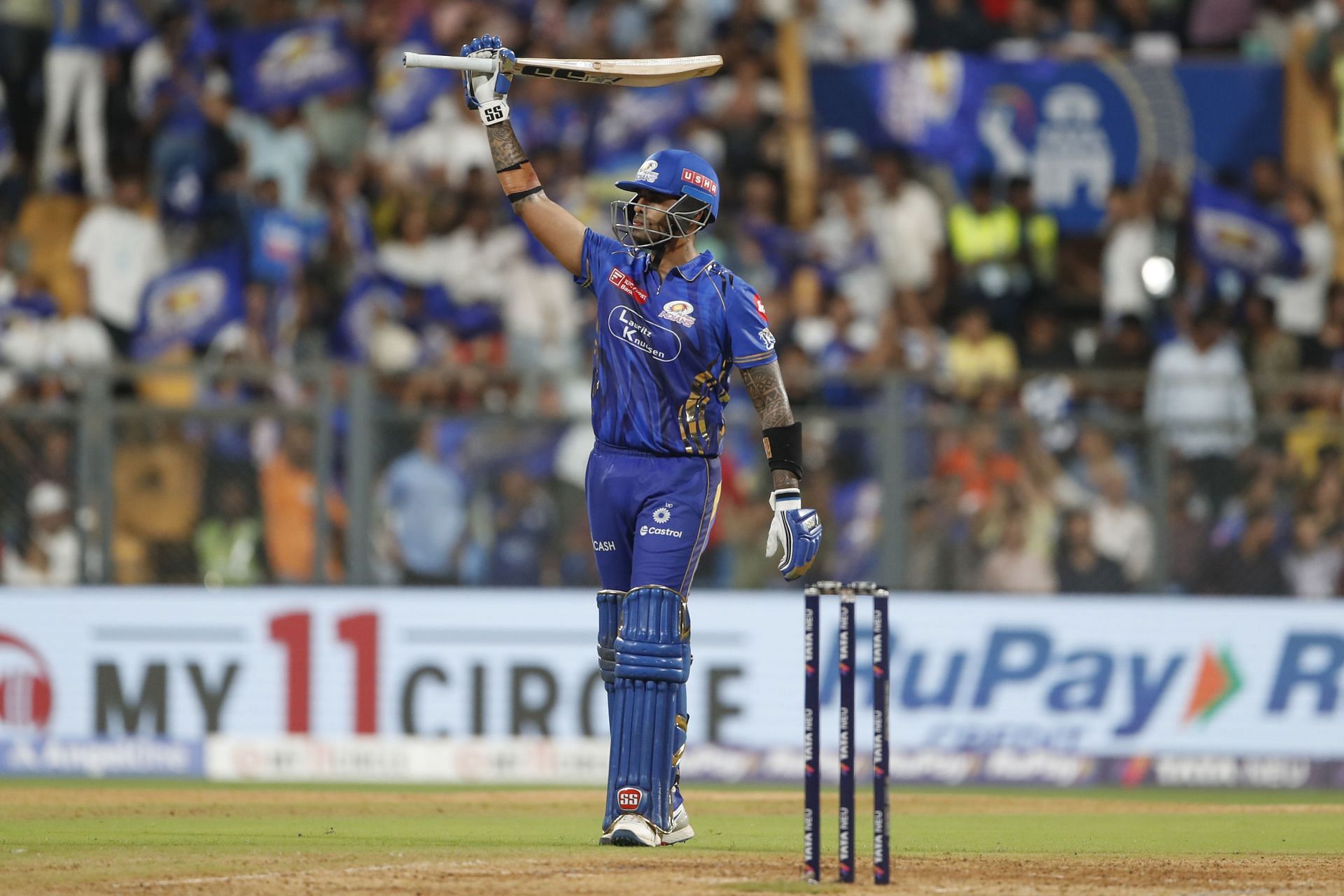 Suryakumar Yadav scored an unbeaten half-century in MI&#039;s IPL 2025 clash against DC. [P/C: Getty]