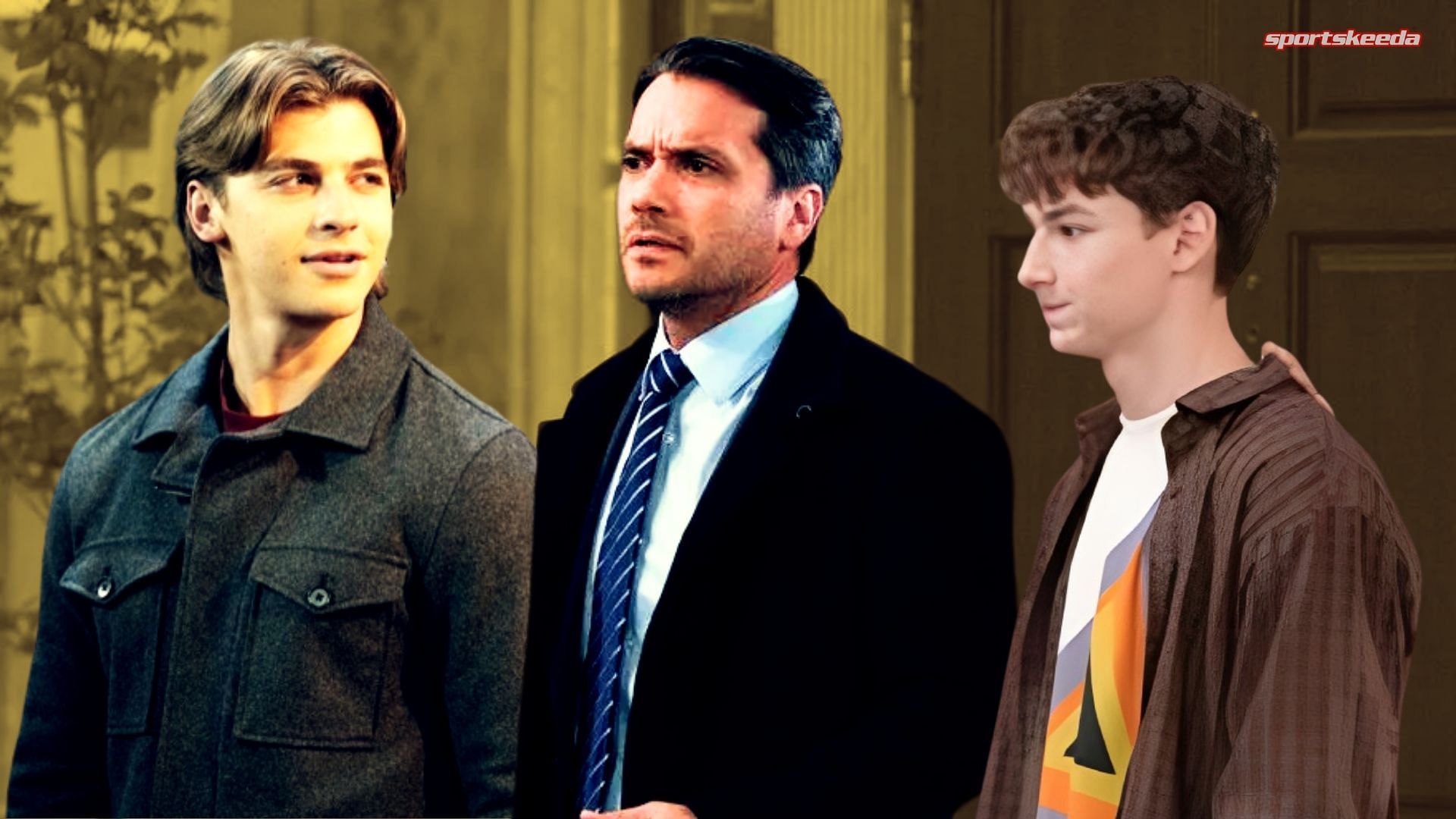 From left, Gio, Dante and Rocco on General Hospital (Custom cover edited by Sportskeeda, Original images via ABC/@General Hospital)