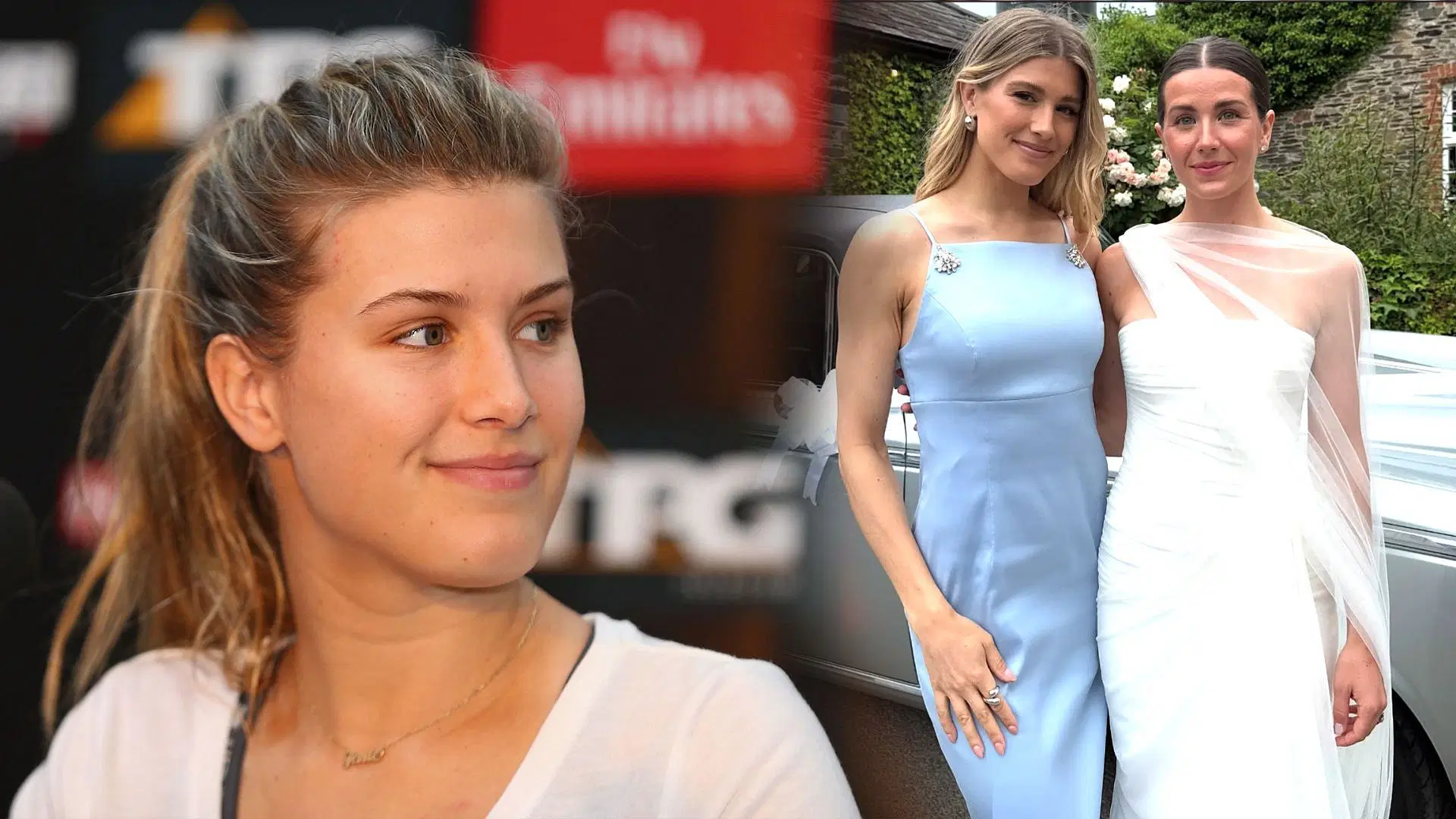 Eugenie Bouchard(left) and with sister Charlotte(right). Images: Getty and @geniebouchard on Instagram