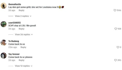 College hoop fans react to MiLaysia Fulwiley's new hairstyle and grills on TikTok. Image via @laywitdabutter