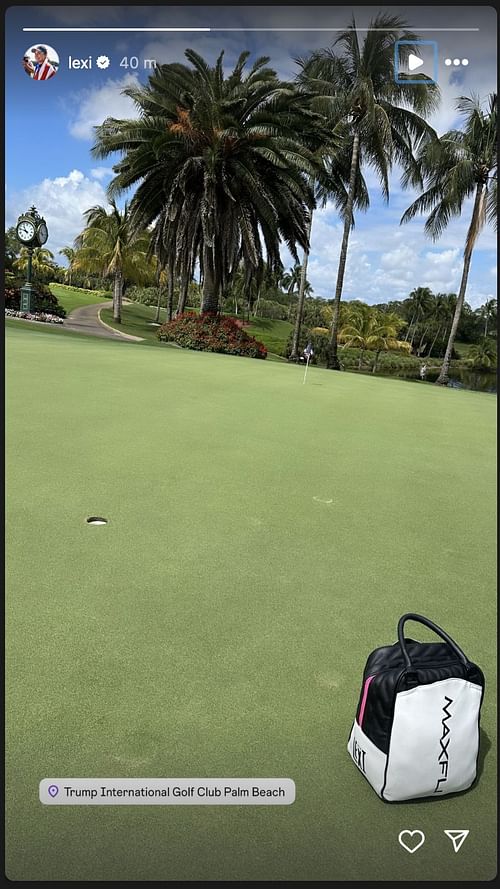 Lexi Thompson shares a picture from Trump International Golf Course - Source: via @lexi on Instagram