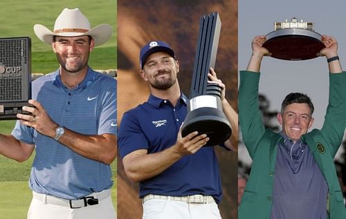 Scottie Scheffler, Bryson DeChambeau and Rory McIlroy (Image via Imagn)