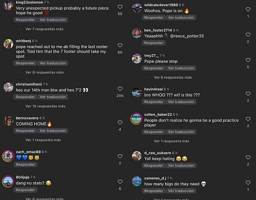 Reactions to Reece Potter joining the Wildcats next season. - Source: Instagram/@tiptonedits