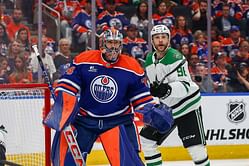 Stars' $96,000,000 forward confers important title on Oilers' Stuart Skinner after lopsided Game 3 loss