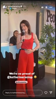 Katherine Legge's Instagram story - Source: @katherineracing via @people on IG