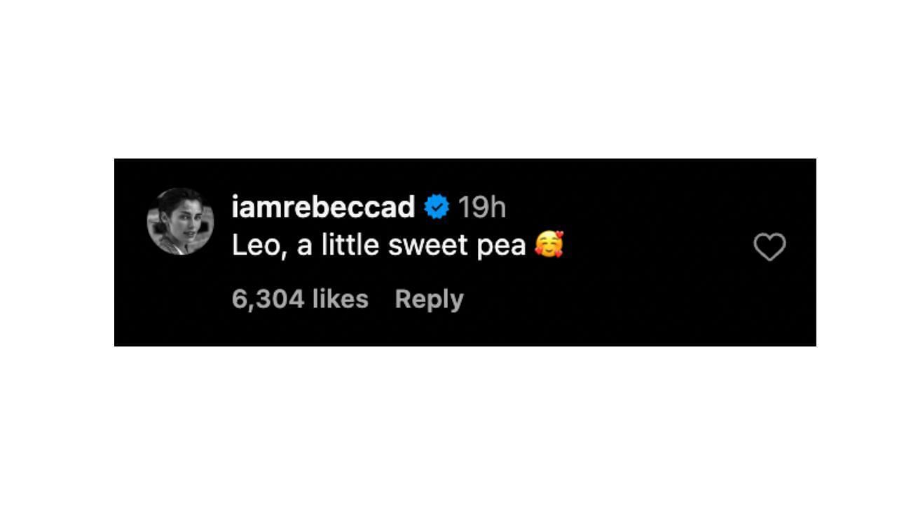 Rebecca Donaldson&#039;s comment on Alexandra Saint Mleux&#039;s picture [Image Source: @alexandrasaintmleux/Instagram]