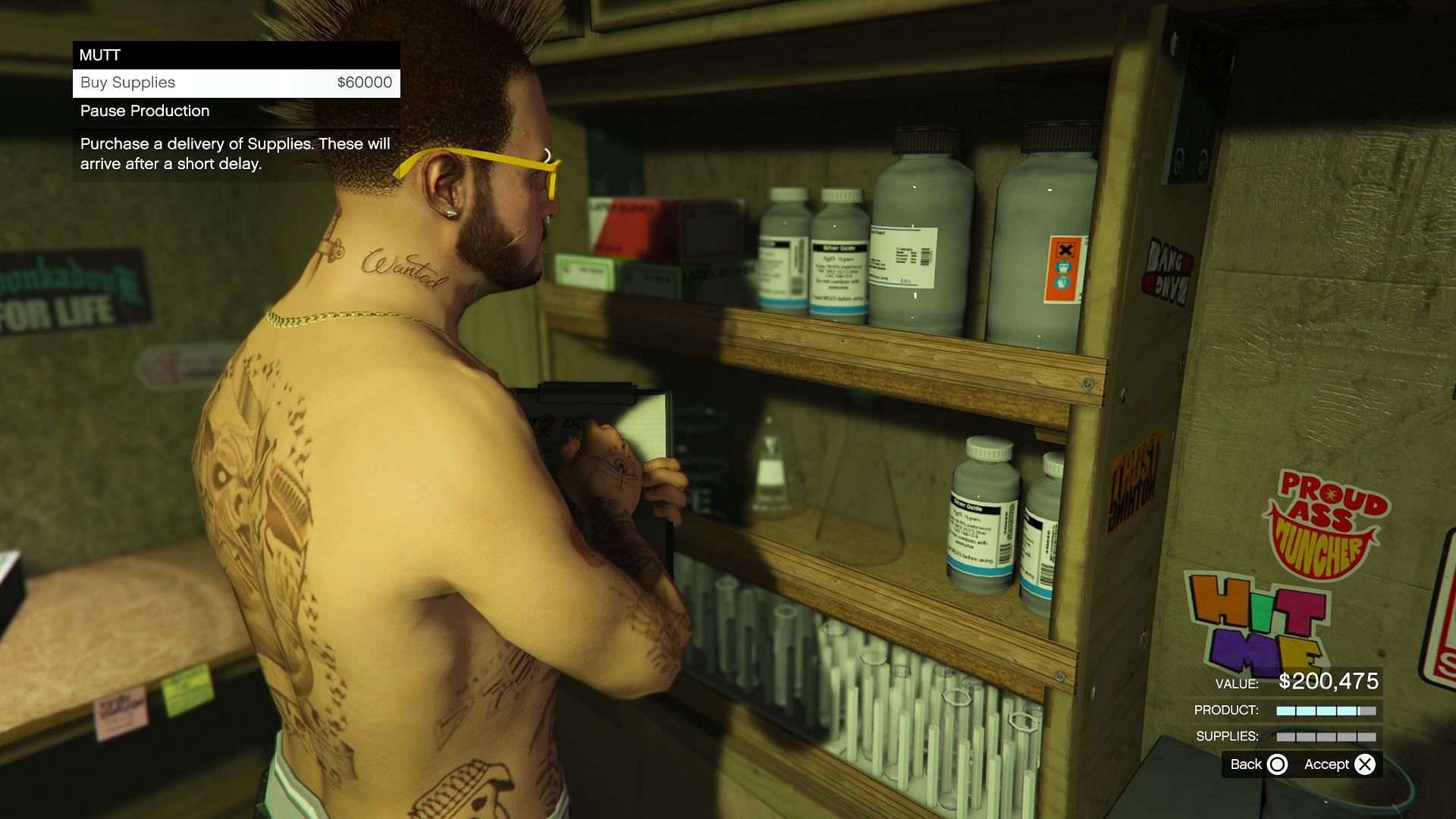 GTA Online Acid Lab guide: Talk to Mutt in the lab to buy supplies (Image via Rockstar Games)