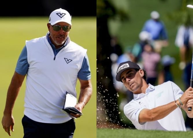 Phil Mickelson and Joaquin Niemann appear as opponents for a new video