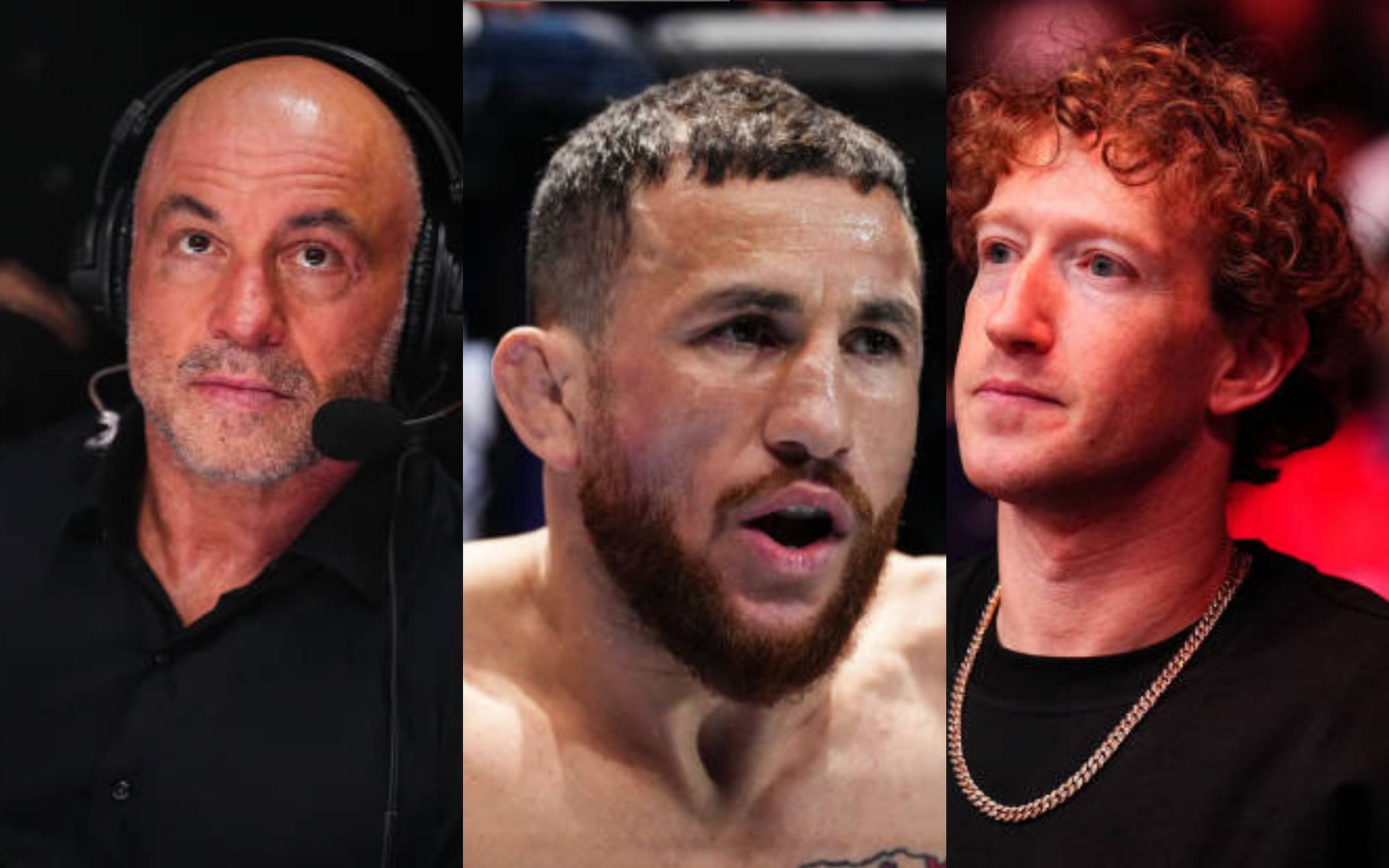 Joe Rogan (left) once praised Merab Dvalishvili