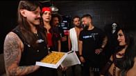 Dominik Mysterio reacts after Roxanne Perez approaches him on WWE RAW