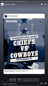 Image via the story of the Cavinder Twins' Instagram account.