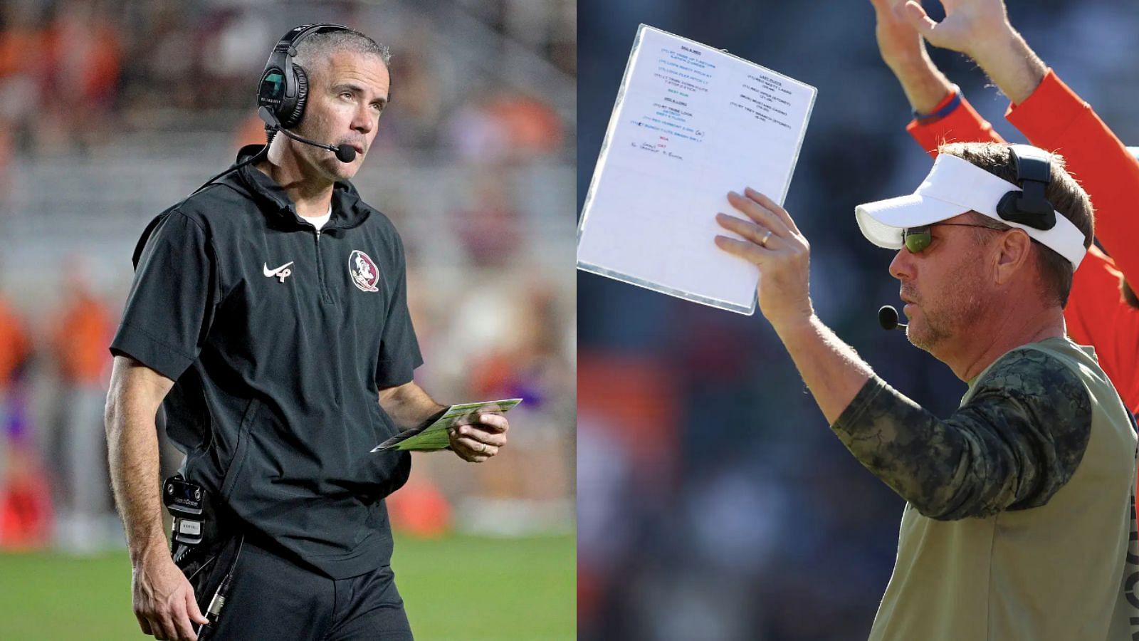 Mike Norvell and Hugh Freeze are on the hot seat. - Source: Imagn