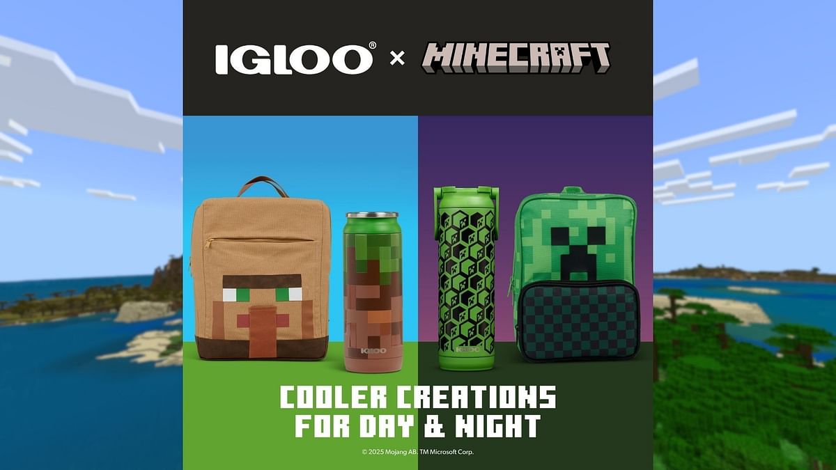 Minecraft x Igloo collaboration featuring mob-themed backpacks and bottles revealed