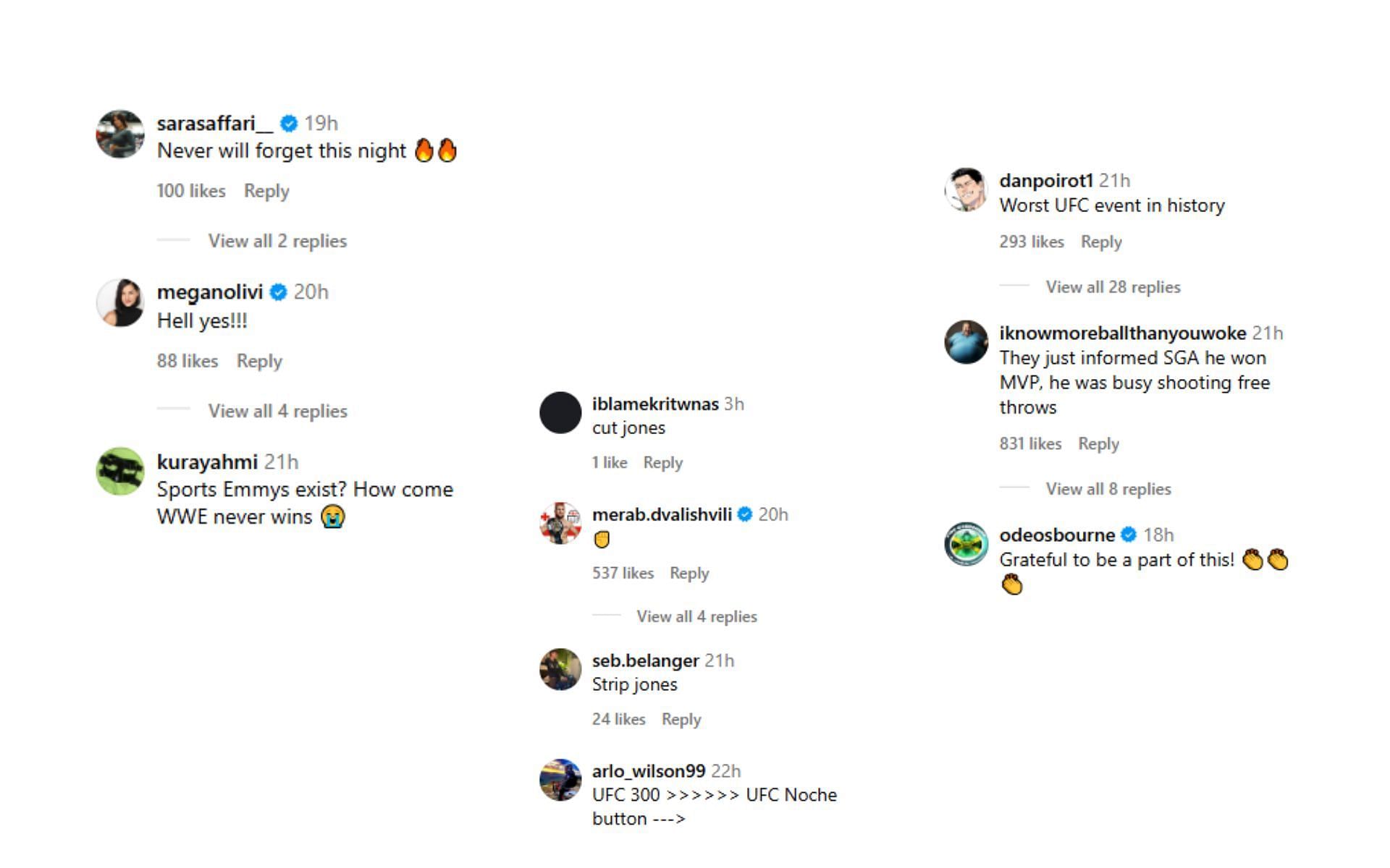 [Screenshots courtesy: @espn comment on Instagram]