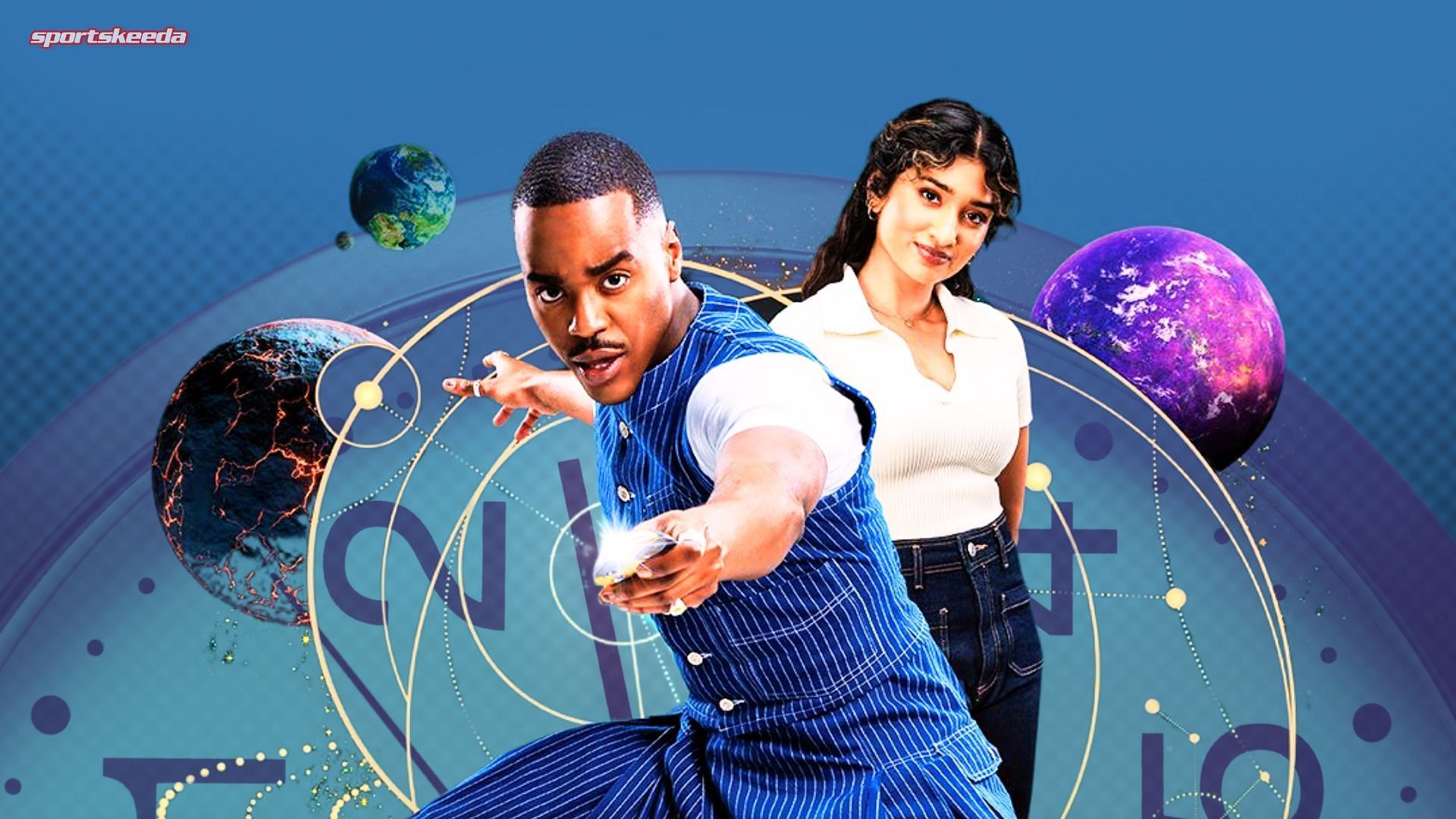 Ncuti Gatwa and Varada Sethu as seen in the sci-fi series Doctor Who season 2 (Custom cover edited by Sportskeeda, Original Image [Disney+])