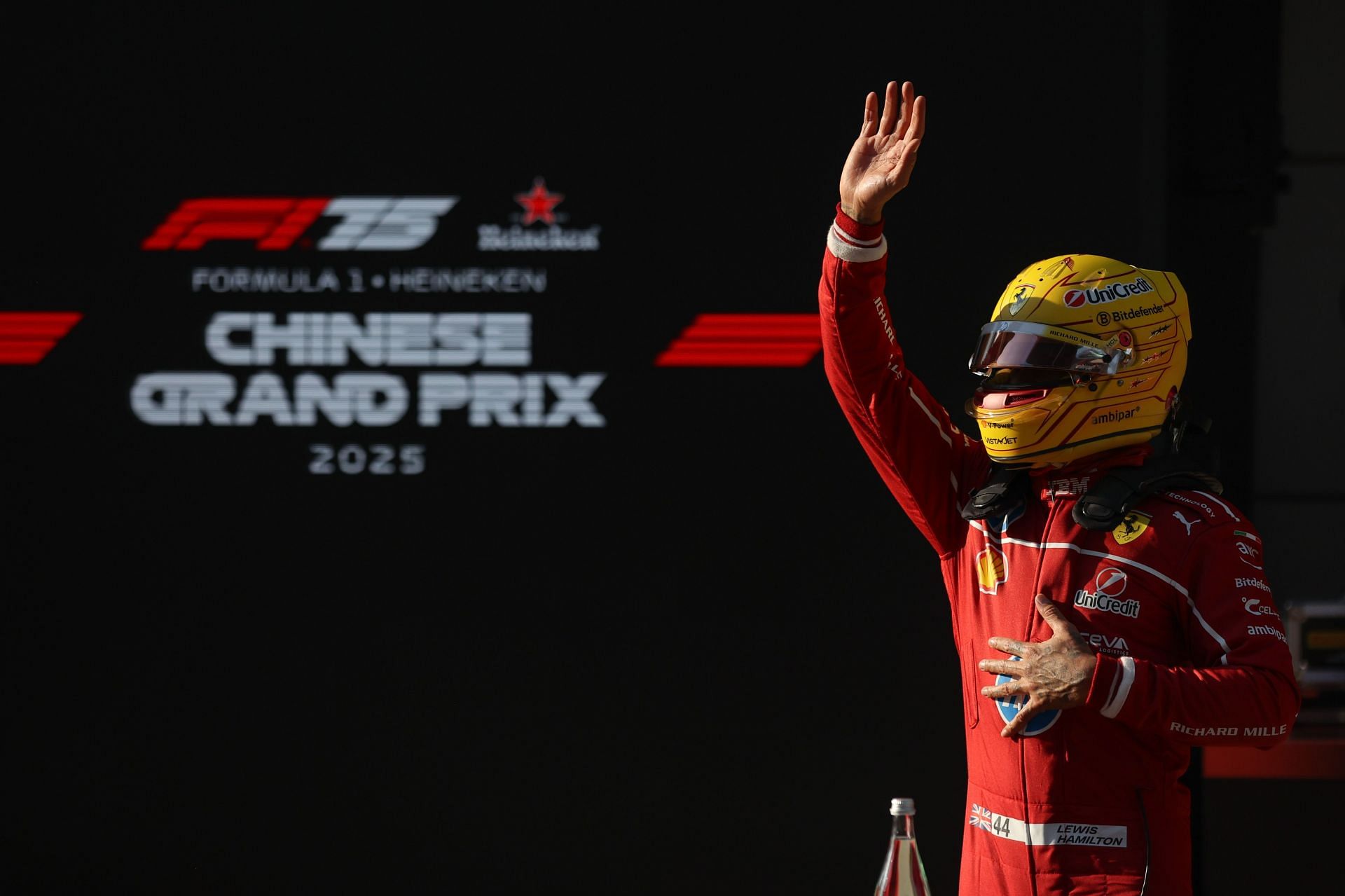 Lewis Hamilton after winning pole position in Shanghai Sprint Qualifying. Source: Getty