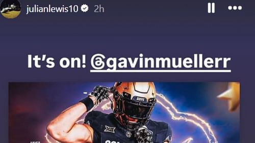 Julian Lewis comments on Gavin Mueller's commitment to the Colorado Buffaloes (image credit: Instagram/@julianlewis10)