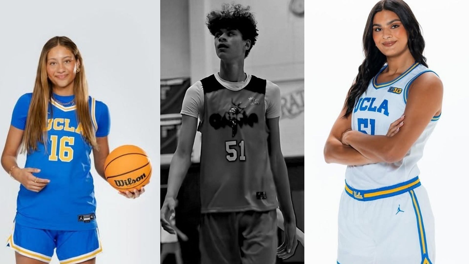 The Betts; UCLA -bound Sienna Betts, freshnman Dylan Betts and Lauren Betts. (Images via Instagram @siennabetts_ and @laurenmariebetts and via x.com @dylanbetts51)
