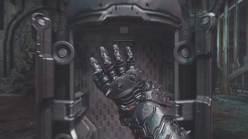 Getting the Power Gauntlet from the first weapon drop (Image via Bethesda Softworks)
