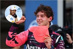 Lewis Hamilton reacts to Kimi Antonelli becoming the youngest driver to secure pole position in F1