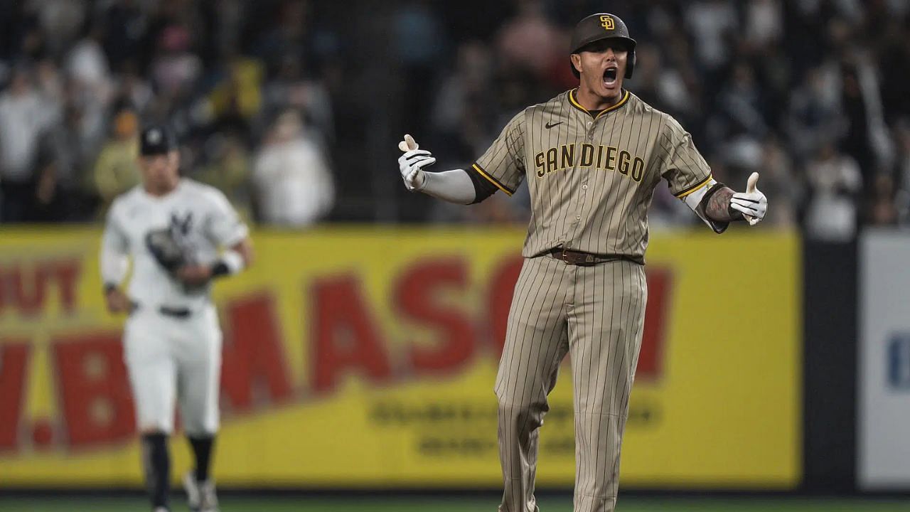 Padres star Manny Machado (foreground) prevailed over Aaron Judge
